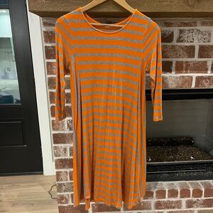 Fanfare Orange and Gray Striped dress size S